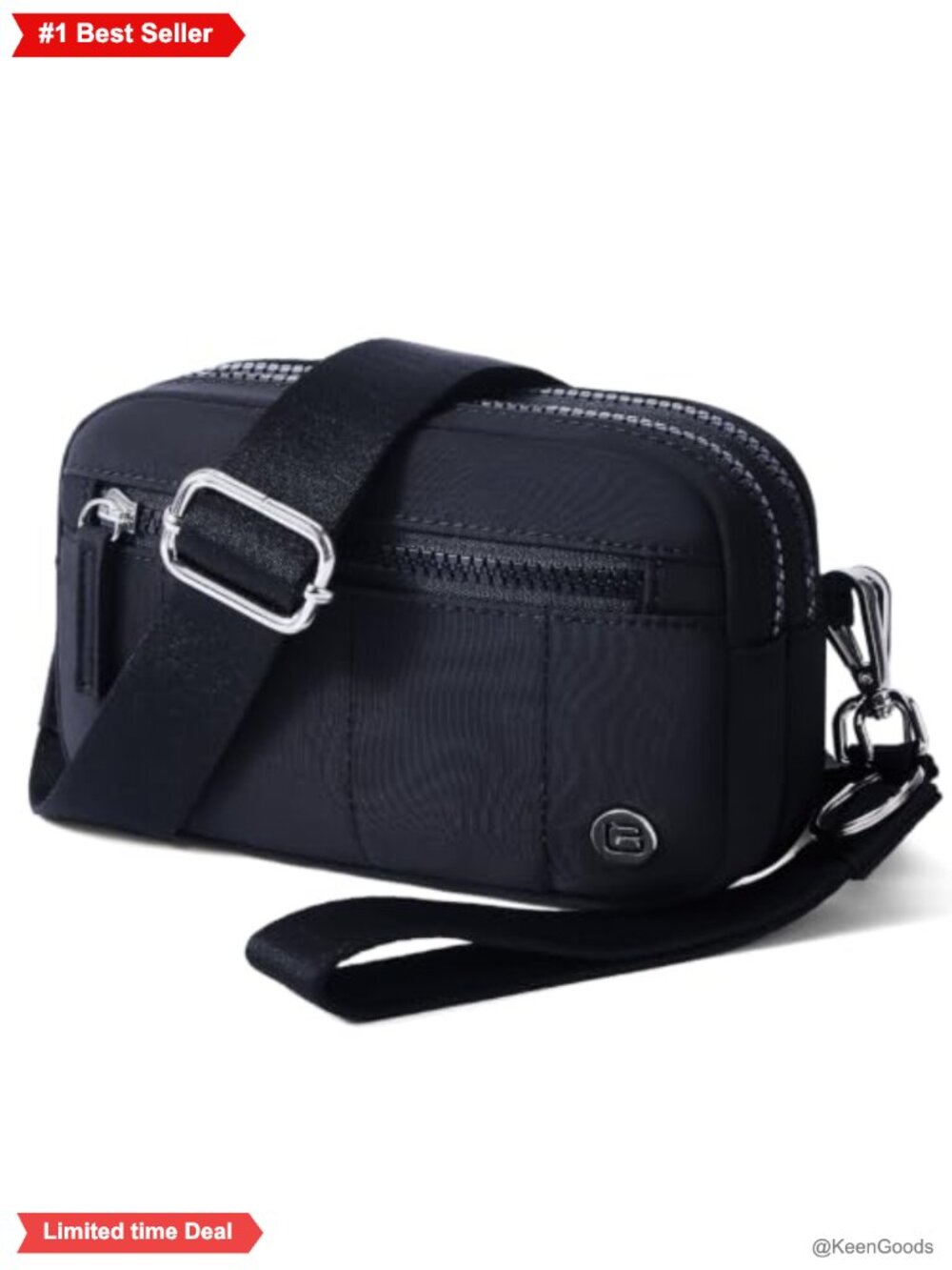 Small Nylon Crossbody Bag RFID Wristlet Wallet 2-in-1 Convertible